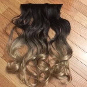 Synthetic ombré clip in hair extension
